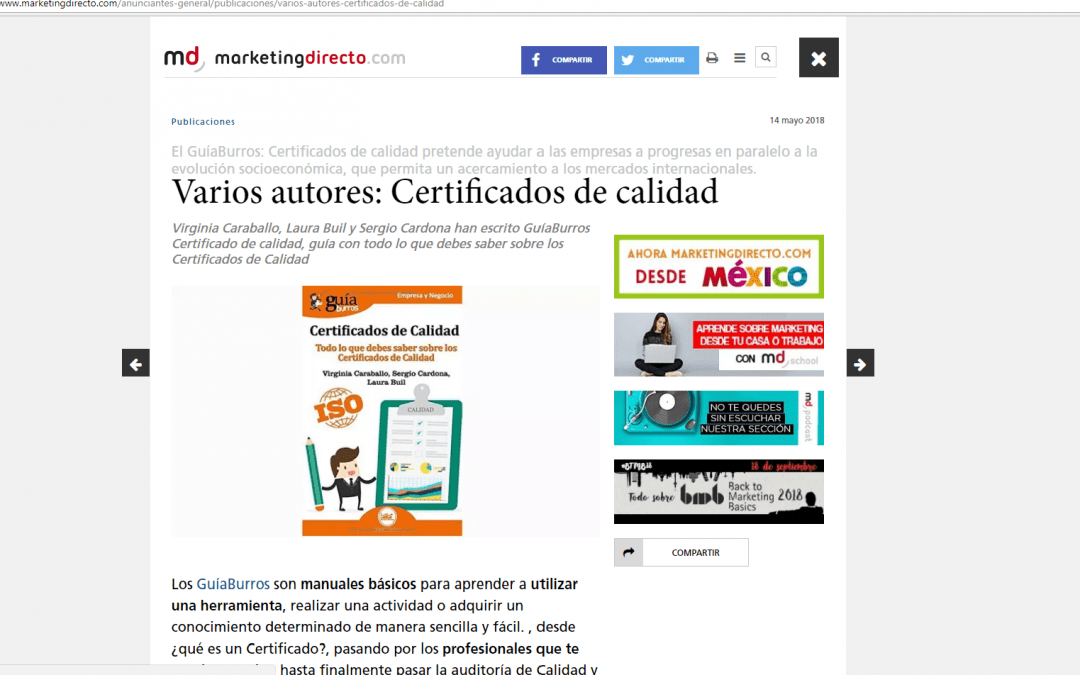 GuíaBurros: Certificados de Calidad, en Marketing Directo