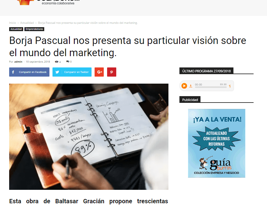Colaborum, medio especializado en economía, habla sobre el último trabajo de Borja Pascual