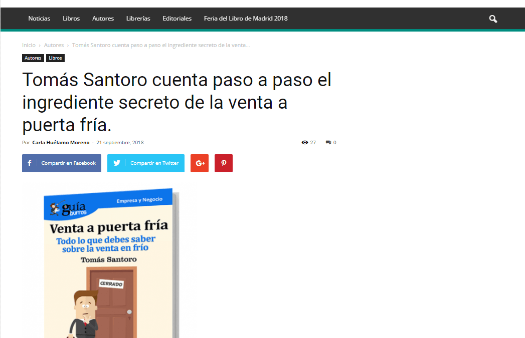 El GuíaBurros: Venta a puerta fría, de Tomás Santoro, en Casa de Letras
